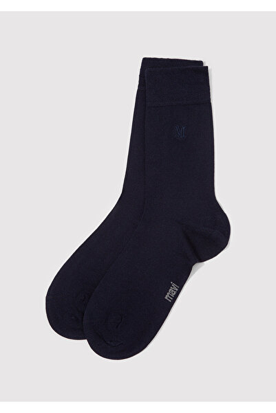 Mavi Mühür Logo Printed Navy Blue Socks 0911965-25723