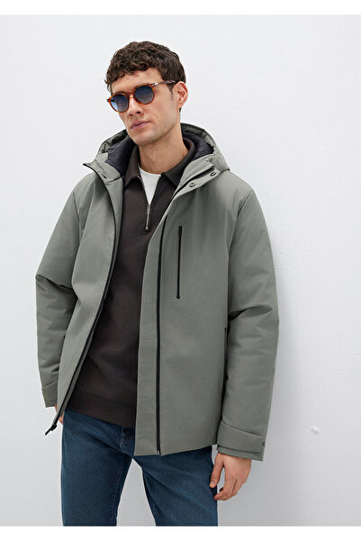 Mavi Black Hooded Green Coat 0110676-85485