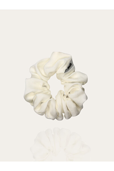 Alba Ivory Vegan İpek (%100 Cupro) Scrunchie - Saç Kırılma Karşıtı ve İz Yapmayan Saç Tokası