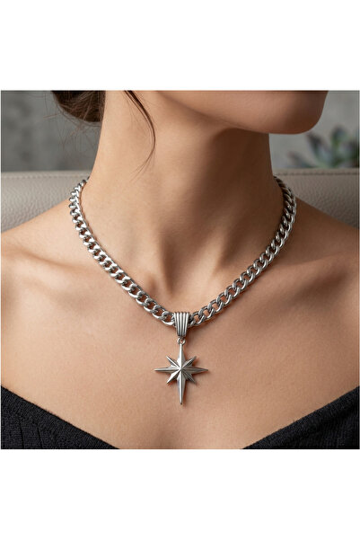 Bade Thick Chain Polar Star Model Necklace
