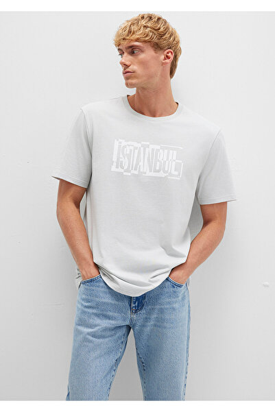 Mavi Istanbul štampana siva majica regularnog kroja / normalnog kroja 0611789...