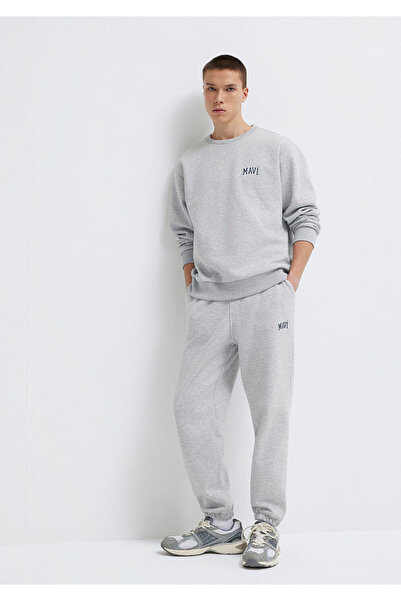 Mavi Graue Jogginghose mit Logo-Print 0010207-80018