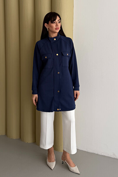 Balenbi Hakim Collar with Snap Fasteners Pocket Detail Modal Hijab Tunic 1191...