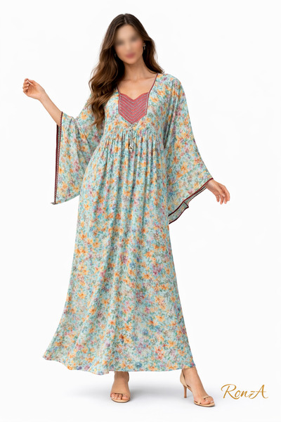 RONZA جلابيه حرير كم فرنسي