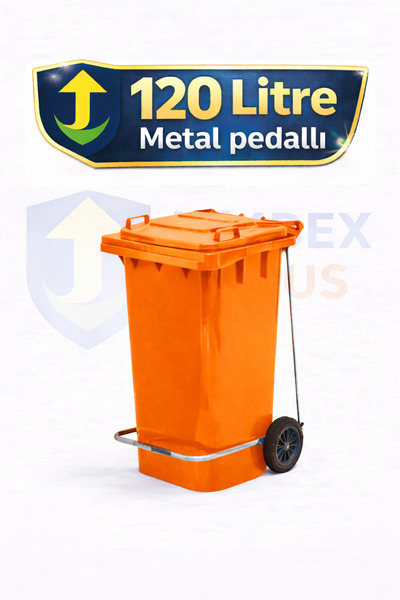 UMBEX PLUS Plastik Metal Pedallı Çöp Konteyneri 120 Litre Konteyner - Isıya D...