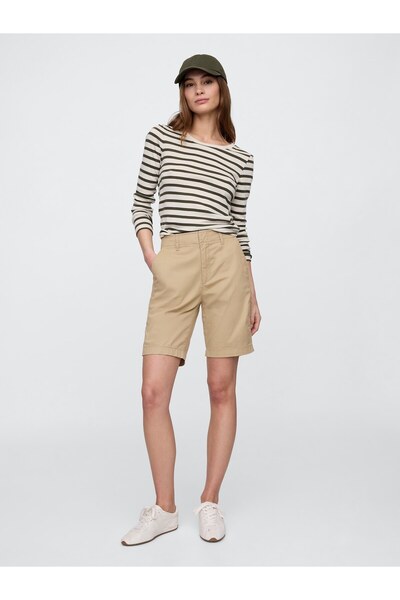 GAP Kadın Bej 9" Downtown Bermuda Şort