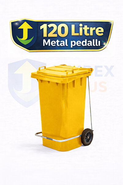 UMBEX PLUS Plastik Metal Pedallı Çöp Konteyneri 120 Litre Konteyner - Isıya D...