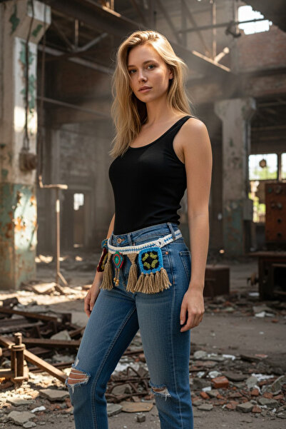 El örgüsü Ydr Tasarım Bel Çantası