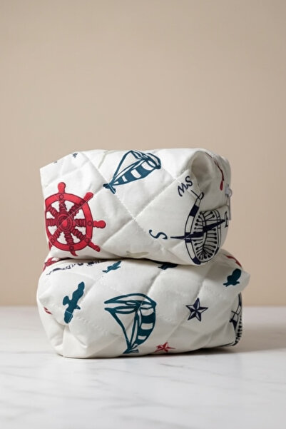 Bestway ve Diğeri مجموعة حقائب مكياج ومستحضرات تجميل مزدوجة مبطنة من سلسلة ما...