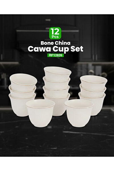 ROYALFORD 12pcs Bone China Gahwa Cup Set RF12826 Capacity, Traditional Arabic...