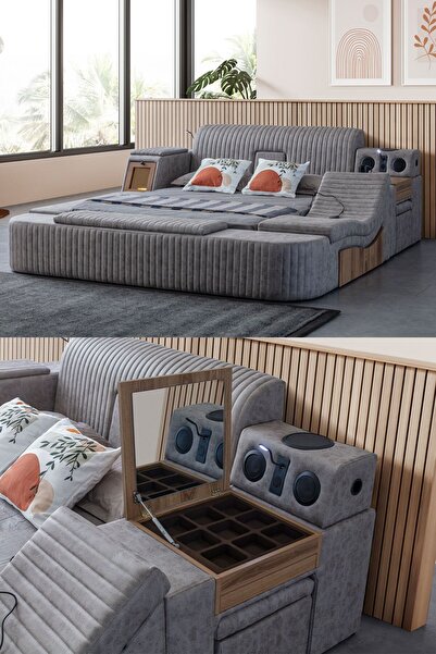 Eymense Sunline Masajlı Akıllı Karyola kahve