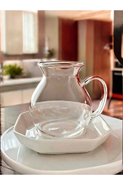 Ercazzo 6-Piece Borosilicate Glass Cup Set - Ala Heat Resistant, Handled Teacup and Dowry Set