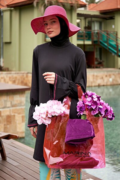 Marina C2402 Μοντέλο Ροζ Διάφανη Τσάντα παραλίας