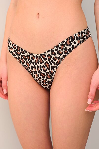 Amarelle Capetown Leopar Desenli V Kesim Bikini Alt
