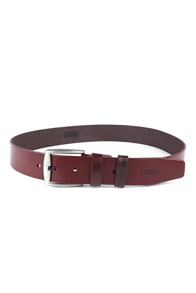 LUGMO Hakiki 100% Deri Erkek Kemer Bordo 4,5 cm