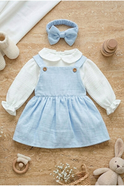 ipek atlas Βρεφική και παιδική φόρμα τριών τεμαχίων από ύφασμα μουσελίνας