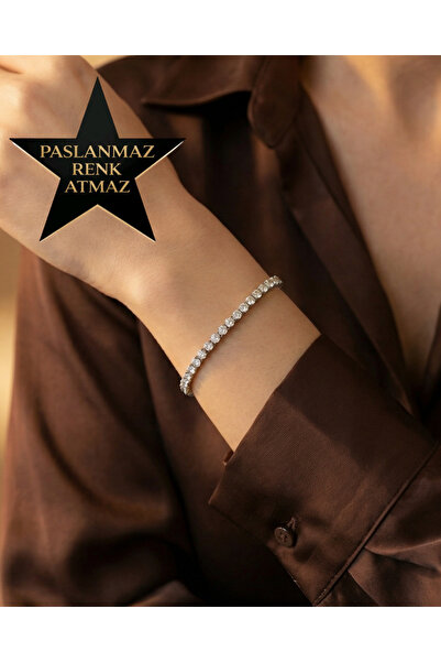 XUPING JEWELRY سوار نسائي من Xuping بلون الذهب الأبيض مع حجر الزركون المائي 1...