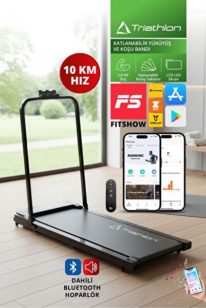 Triathlon T‑228 Katlanabilir Yürüyüş ve Koşu Bandı | 2HP Motor | 10 km/h Hız ...