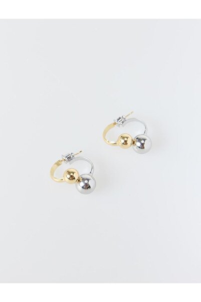 Jimmy Key Mixed Double Metal Ball Figured Shiny Elegant Earrings