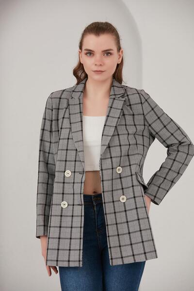 ALEXANDERGARDI Σετ Καρό τζακέτες μπλέιζερ (B22-20401)