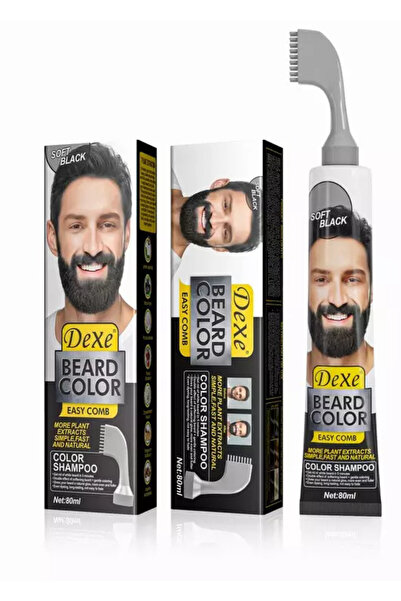 Dexe Beard Color Soft Black Sakal Boyası 80 ml – Kolay Taraklı Sakal Boyama Ş...