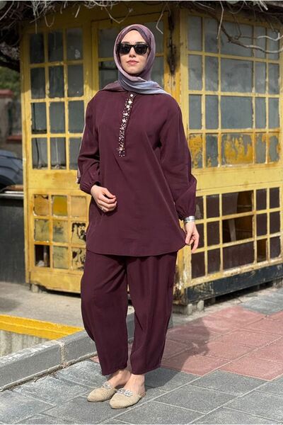 Moda Rosa 26Y7578 - BORDO - DENİZ KABUĞU TAKIM