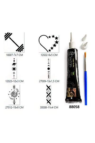 Airbrush Tattoo Şerit Pusula Hint Kınalı Geçici Dövme Yapma Seti