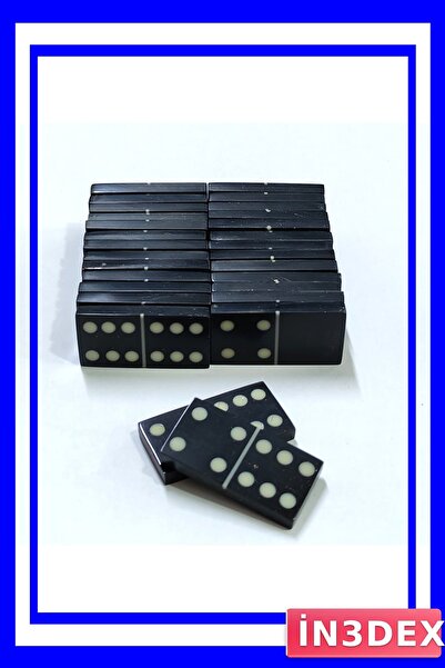 İN3DEX حجر دومينو متين مقاس 4×2 سم، قطعة من لعبة الطاولة الكلاسيكية