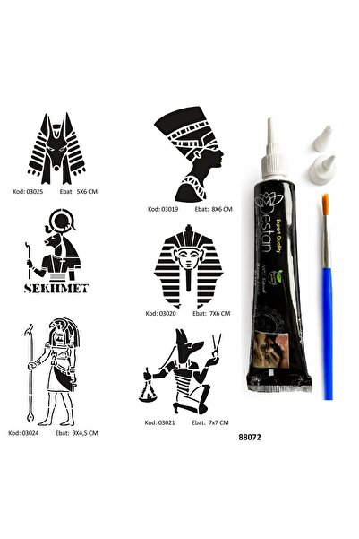 Airbrush Tattoo Antik Mısır Tanrıları Hint Kınasıyla Geçici Dövme Yapma Seti ...