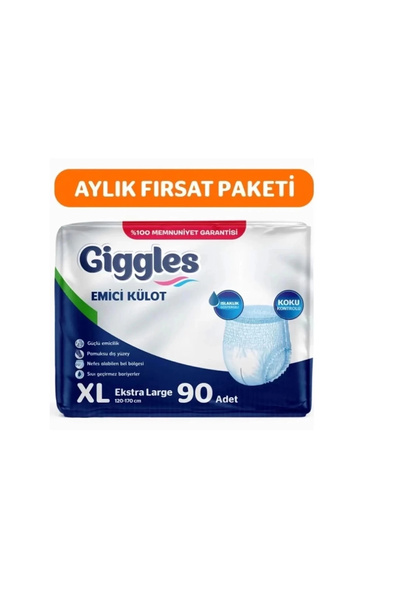 giggles Yetişkin Emici Külot Ekstra Large 30'lu 3 Paket 90 Adet