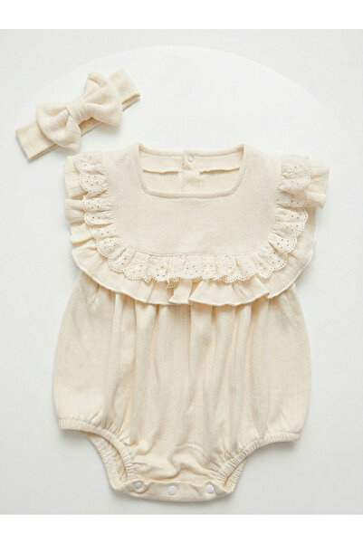 db MOON Eyelet Embroidery Pack Square Neck Bandana 100% Cotton Romper Bodysuit