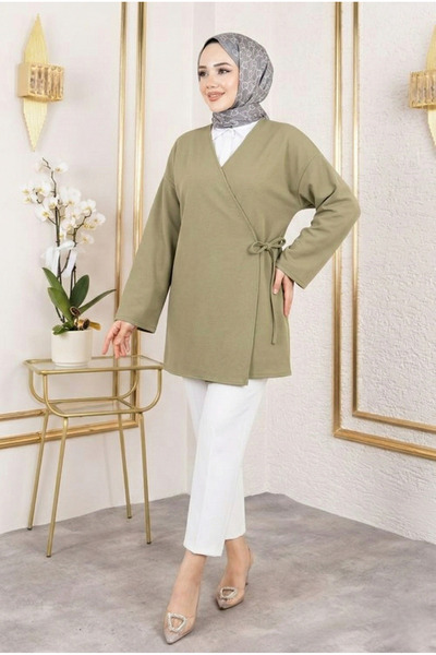 Generic Brand Side Tie Atlas Tunic-Khaki