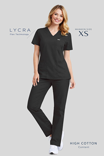 Simirna Üniforma Crni premium lycra medicinski uniformi za lekare i medicinsk...