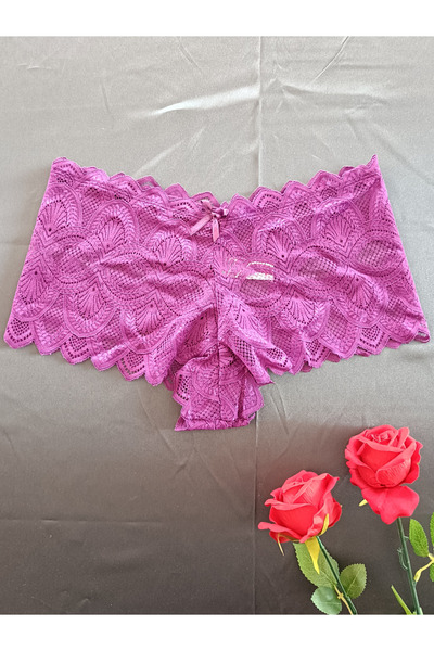 Dominant Miranda Full Lace Pack Women's Underwear Boxer Briefs (Purple)