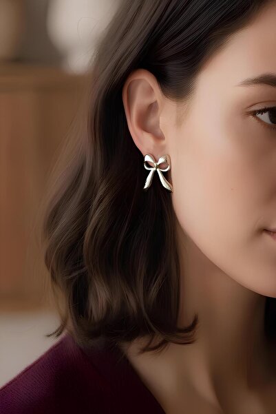 Bontexs Kurdele  Küpe Fiyonk Küçük Boy Gümüş Renk