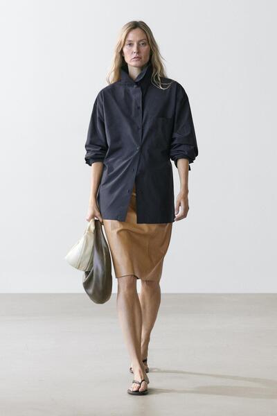 Massimo Dutti Cepli pamuk karışımlı ince ceket