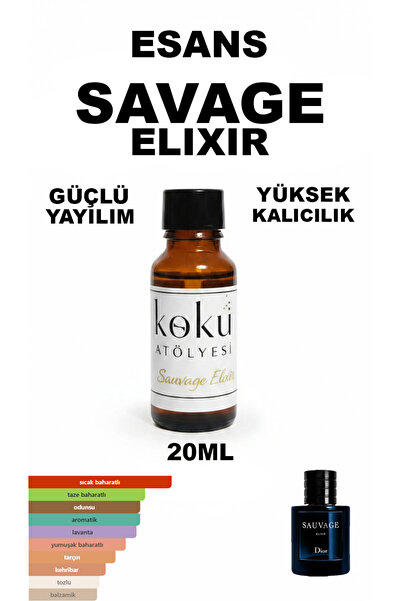 KokuAtölyesi Dior Sauvage Elixir Erkek Parfüm Esansı 20 ML – Baharatlı Aromat...