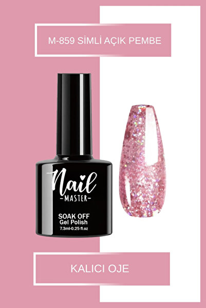 Nail Master M859 Kalıcı Oje 7,3ml Açık Pembe Simli