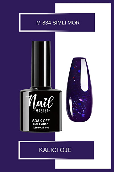 Nail Master M834 Kalıcı Oje 7,3 ml Simli Mor