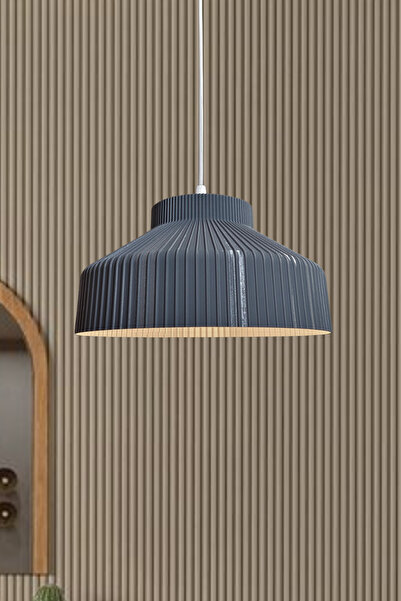 decory Kastra Gri İskandinav Tarzı Tasarım Tekli Sarkıt Avize (PLASTİK) E27