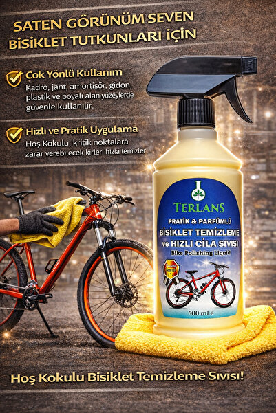 Terlans Bisiklet Temizleyici Hızlı Cila Sprey Ferah Kokulu 500 ml Mikrofiber ...
