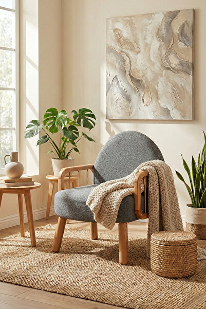 Zem Tosca Bohem Berjer Natürel Ahşap, Gri