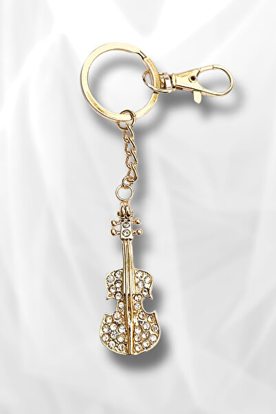 Luxe Loom Zarafetin Işıltısı Gold Renk Zirkon Taşlı Keman Figürlü Şık Hediyel...