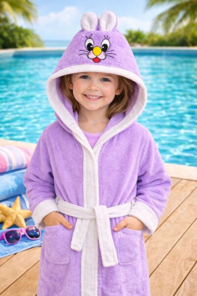 SLOBODA 100% Cotton Soft Children's Bathrobe – with Ears - Hooded – Antialler...