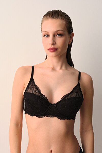 Amarelle Σουτιέν Roma Black Lace - Με εντοιχισμένο σύρμα χωρίς επένδυση