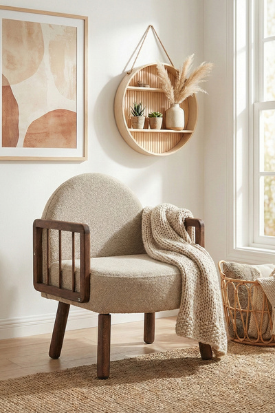 Zem Tosca Bohem Berjer Ceviz Ahşap, Sütlü Kahve