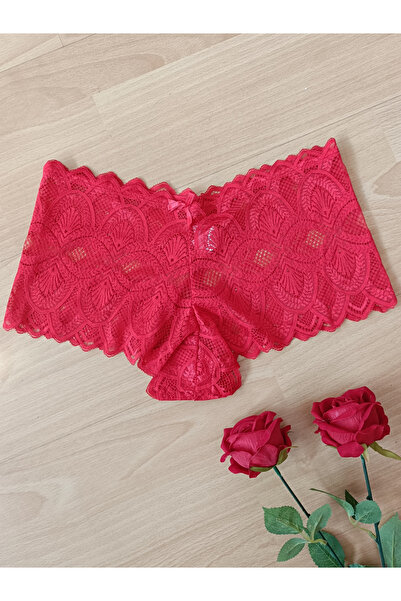 Dominant Miranda Full Lace Pack Women's Underwear Boxer Briefs (Red)