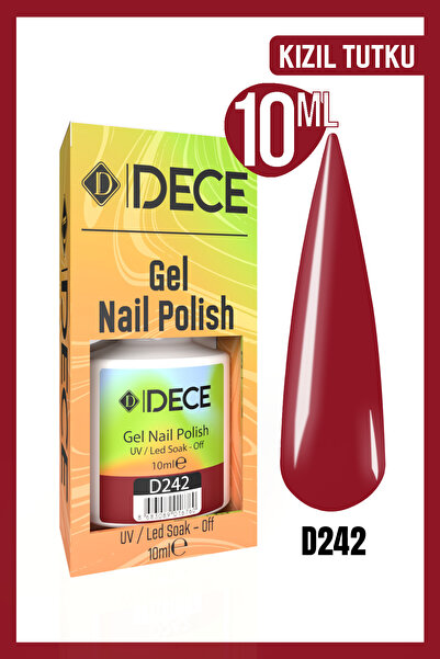d dece Dece Kalıcı Oje UV LED D242 (BORDO SERİSİ) 10ml