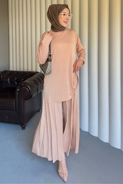 Bestenur Piliseli Double Set 1692 - Mink