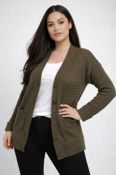 By Saygı Ženska pletena tunika kardigan sa džepovima